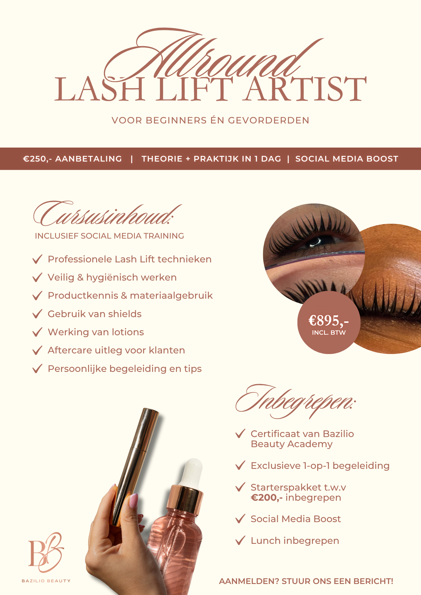 Lash Lift Artist 1:1 Cursus - Bazilio Beauty Academy