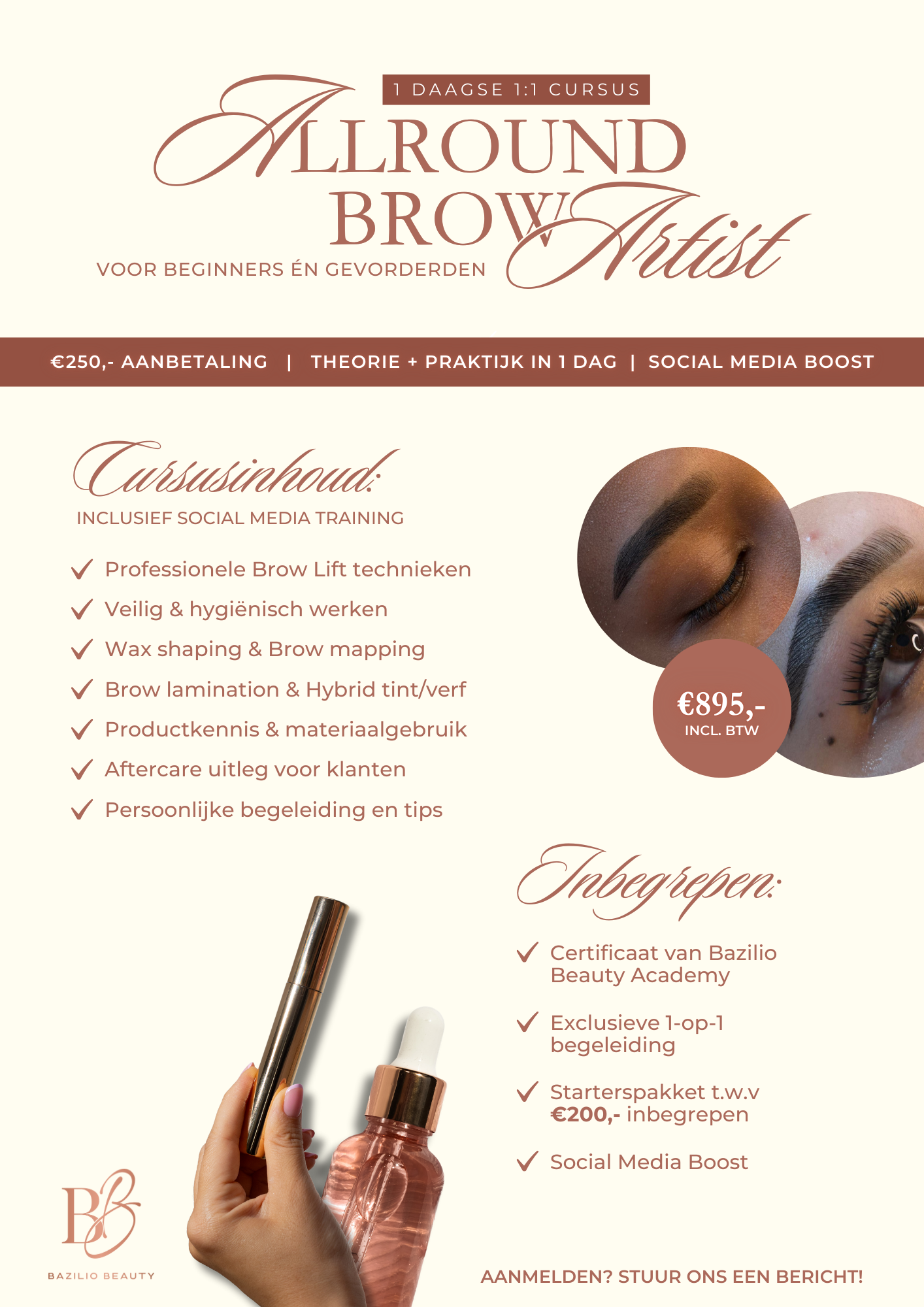 Allround Brow Artist 1:1 Cursus - Bazilio Beauty Academy